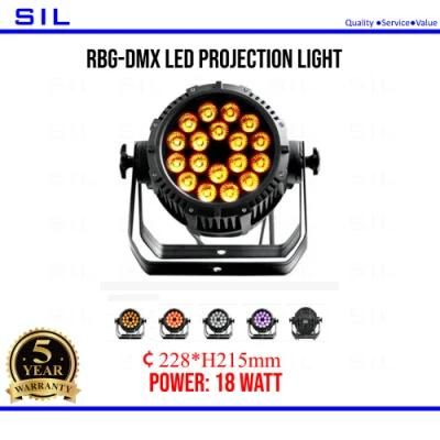 Wedding Disco Equipment 18X3w RGBW DMX LED PAR DJ Stage Light for Nightclub Party LED Flood Light