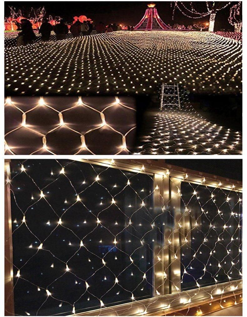 2m X 2m 144 LED Fairy Lights Festival Net Mesh String Xmas Party Wedding Christmas Lights Outdoor Decoration Holiday Lighting