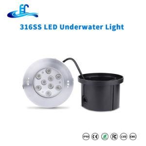 27W IP68 316ss DC12V High Power Recessed LED Swimming Pool Light with Edison LED Chip