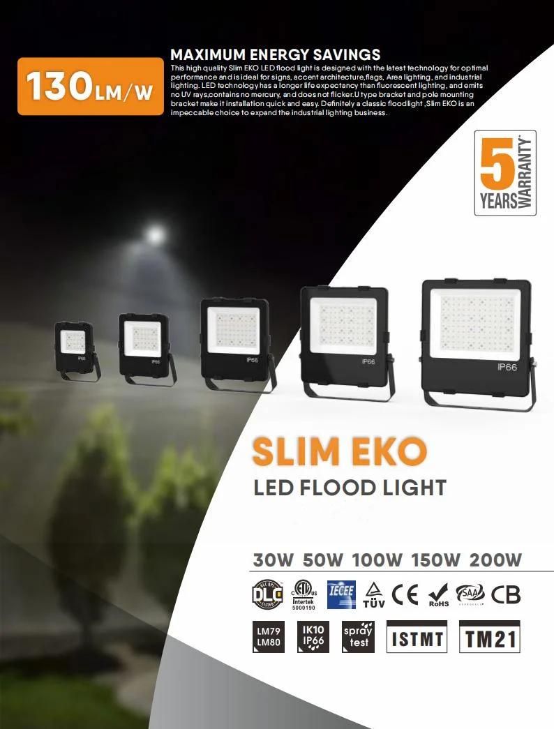 Ultra-Thin LED Floodlight Fixture 30W Ik08 130lm/W with SMD3030