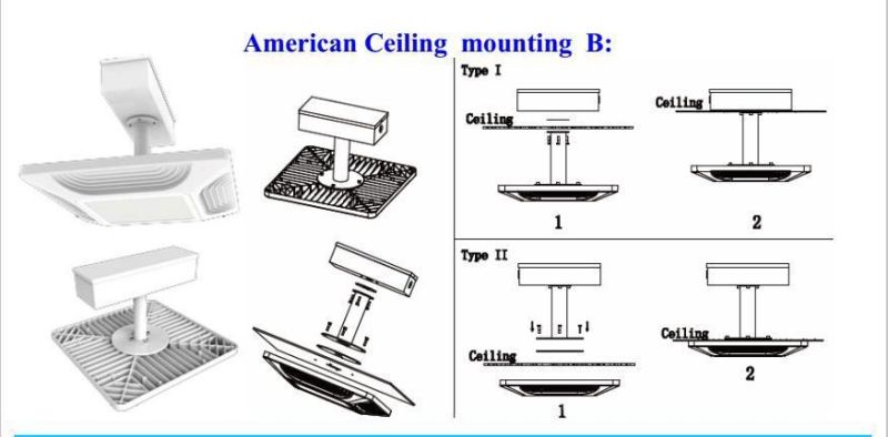 60W 80W 100W 120W 150W LED Light for Canopy