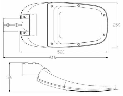 Meanwell Driver, Lumiled LEDs, 5500lm 50W Street Light Parking Lot Street Light