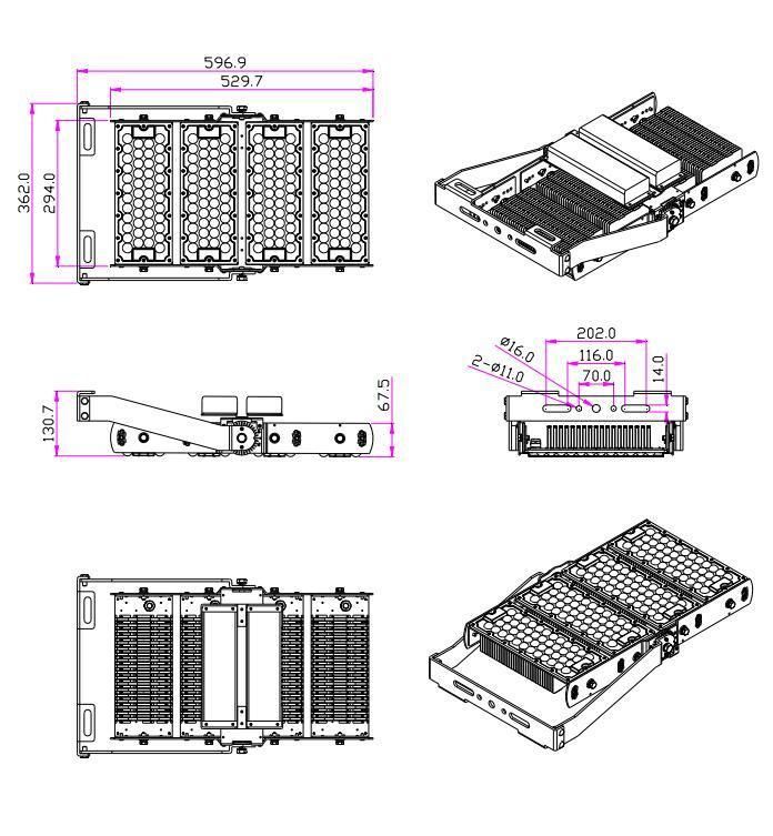 2019 Good Quality 400W LED High-Pole Flood Lamp