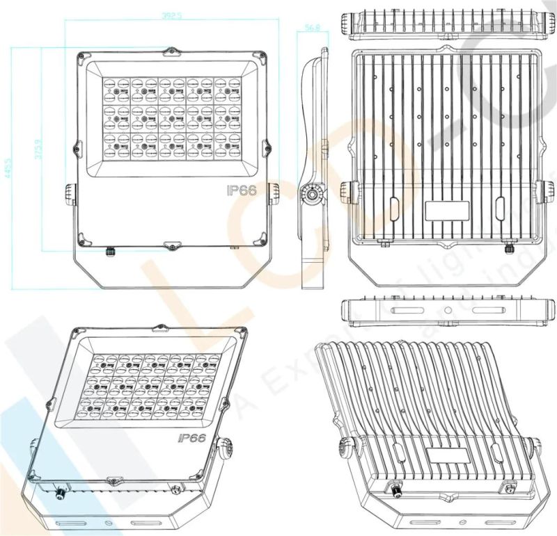 Outdoor LED Flood Street Light 200W SMD Aluminum 30000lm IP66 for Major Highway and Industrial Area 200W SMD High Power LED Light with State-of-The-Art Design