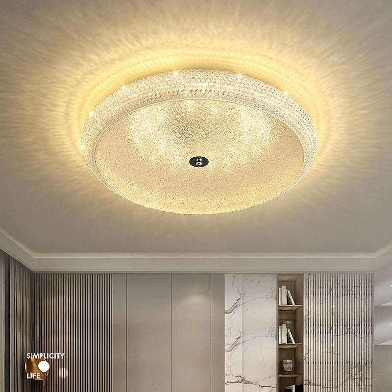 2022 Modern Round Circle Silver Metal Luxury Crystal Ceiling Chandeliers LED Nordic Pendant Lights
