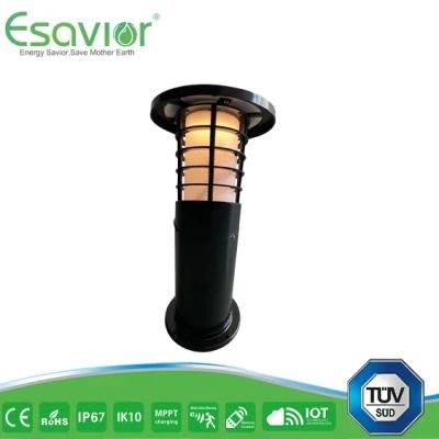 Esavior Warm 3000K or Cool 6000K Solar Bollard/Yard/Garden/Street/Parking Lights