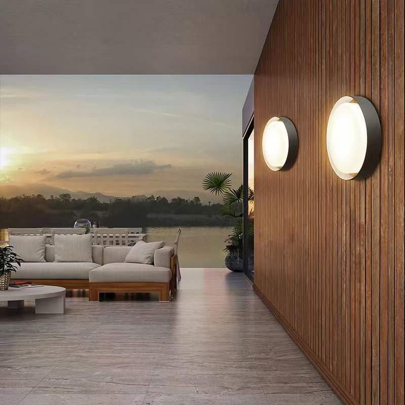2022 Simple Cross Circular Aisle Background Restaurant Living Room Hotel Decorative LED Wall Lamp