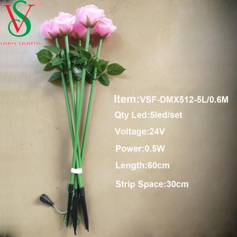 IP65 LED DMX Rose Flower Light for Christmas Decoration