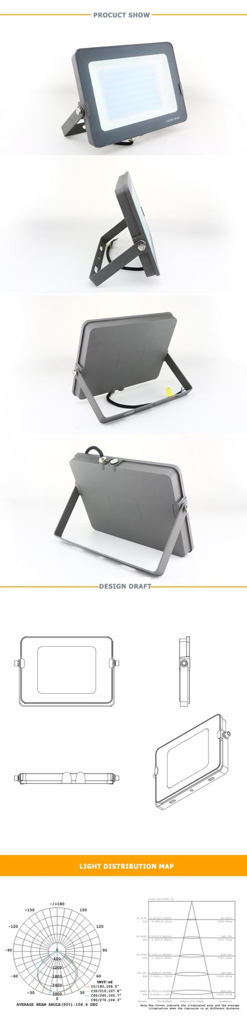 Hpzm LED Flood Light SMD2835 LED Light