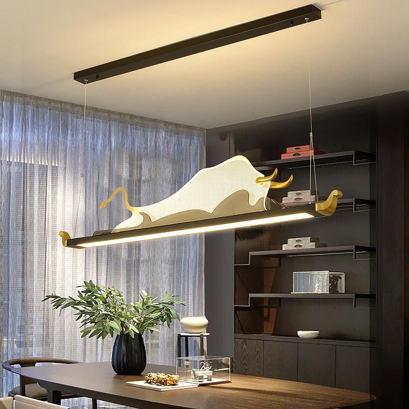 2022 Hot Fancy Copper Bull Shape Modern Hotel Decoration Crystal Pendant Light