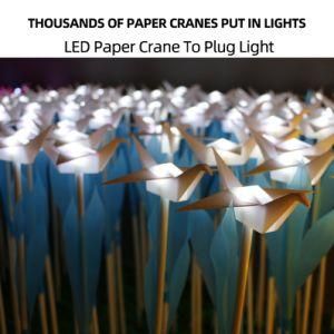 . White Pink LED Thousand Paper Cranes Plug-in Light Garden Landscape Light