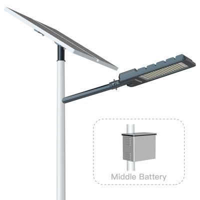 CE ISO9001 Tender Project IP65 Intelligent 50W 60W 80W Outdoor Split Solar Street LED Light with HDG Poles