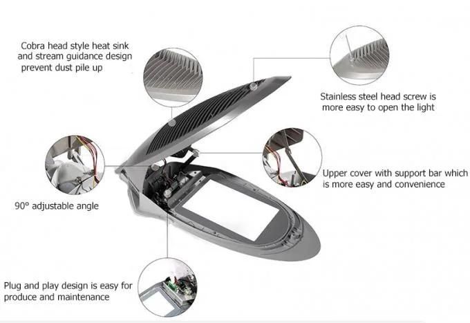 120lm / W Outdoor 100W Cobra Head LED Street Light 2700 - 6500K 50000hrs Life Time