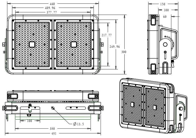 2019 High Power LED Court Lamp 360 Watt, IP68 Module LED Flood Light 180W with 5 Years Warranty