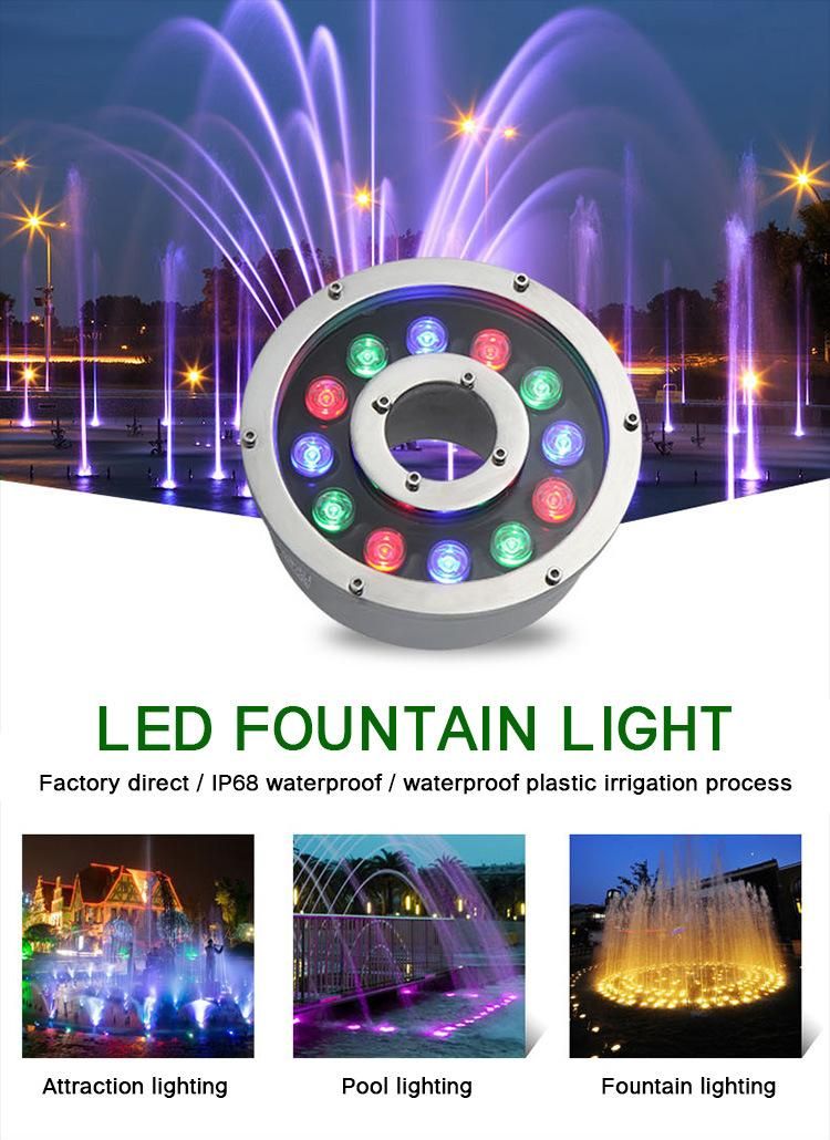 Fountain Lamp LED Underwater Lamp Underwater Spotlight Fountain Lamp Colorful Pool Lamp Landscape Waterscape Lamp Waterproof Lamp