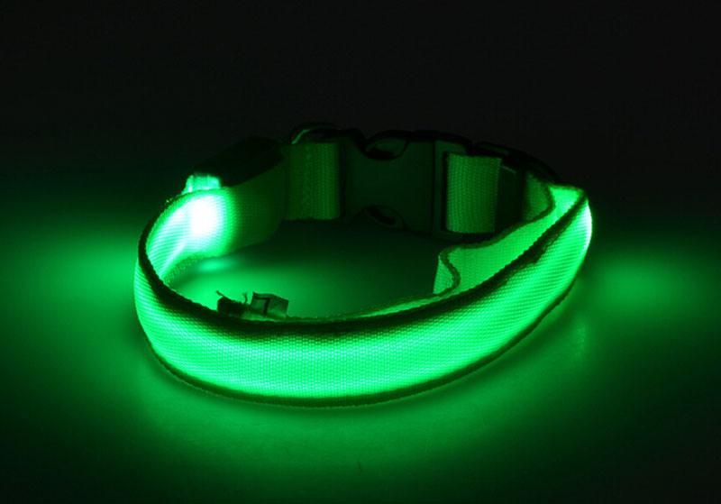 S M L Pet Dog Cat Anti Lost LED Necklace Safe Warning Flash Necklet Light Lock