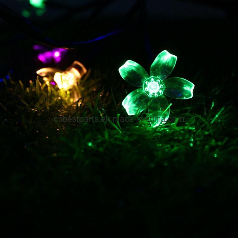 Solar Powered Cherry Flower Shape Lantern Outdoor Waterproof Yard Lawn Landscape Garden Decoration Lamp Hot LED Garden Light