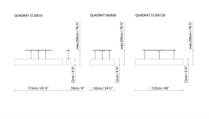 Quadrat S Modern Simple Square Lampshade for Hotel Decor Pendant Light