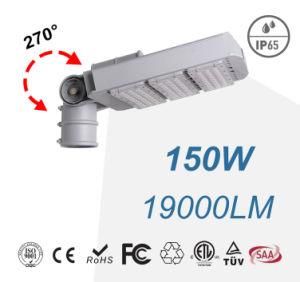 150W IP65 Philipssmd 3030 Arm Rotatable Meanwell LED Street Lamps