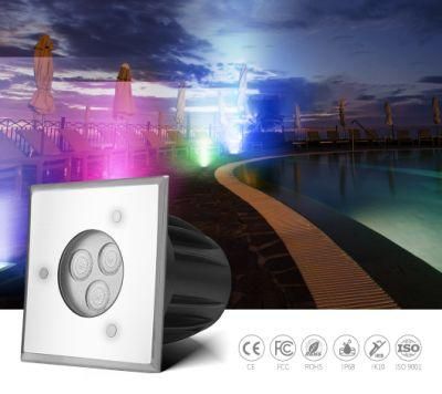 DC24V 3W SS316L Stainless Steel LED Outdoor Recessed Inground Light