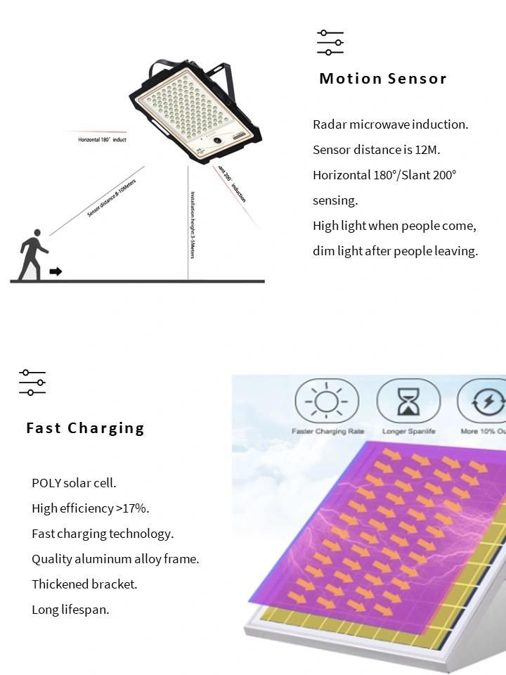 Solar Factory Sale Super Brightness Outdoor Waterproof IP67 Flood Solar Powered LED Solar Lights 200W with CCTV