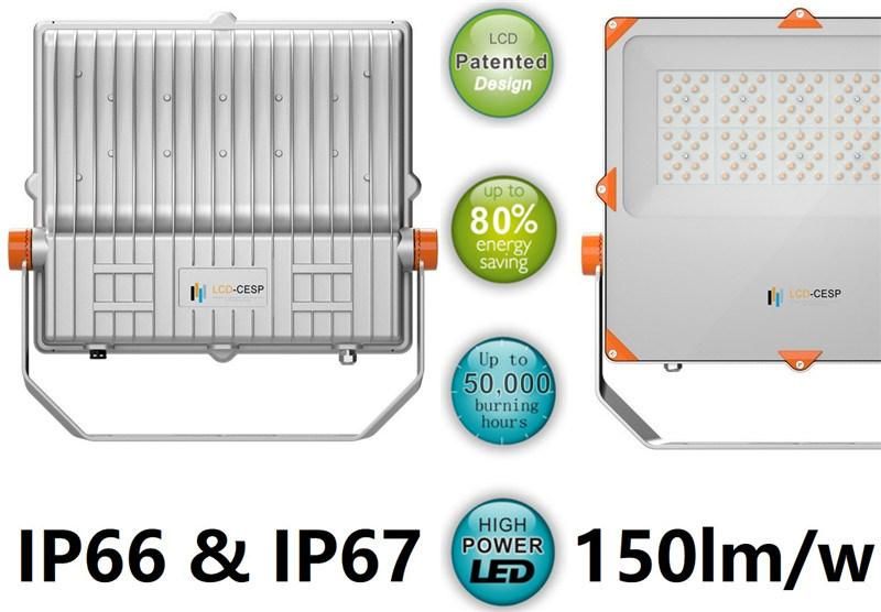 IP65 or IP66 LED Light Waterproof Industrial LED Outdoor and Indoor High Lumen Output 130-160 Lm/W Floodlight Luminaires 120W 240W 360W 480W 720W 960W 1200W