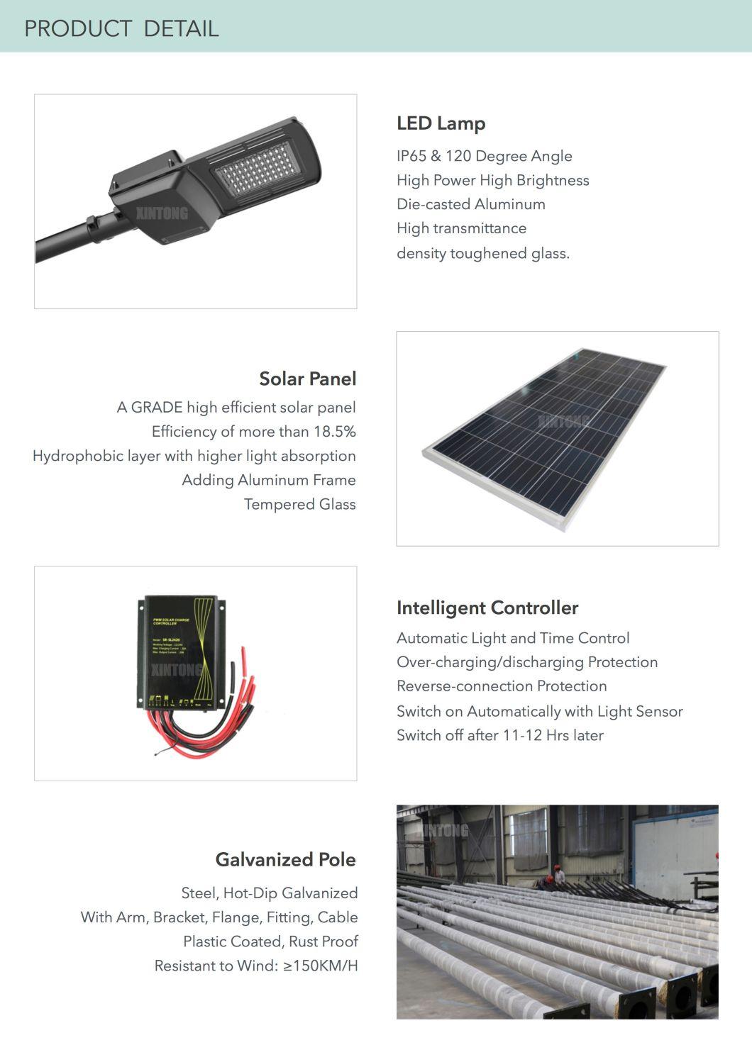 Outdoor LED Solar Street Light Manufacturer 30W 40W 50W 60W 80W