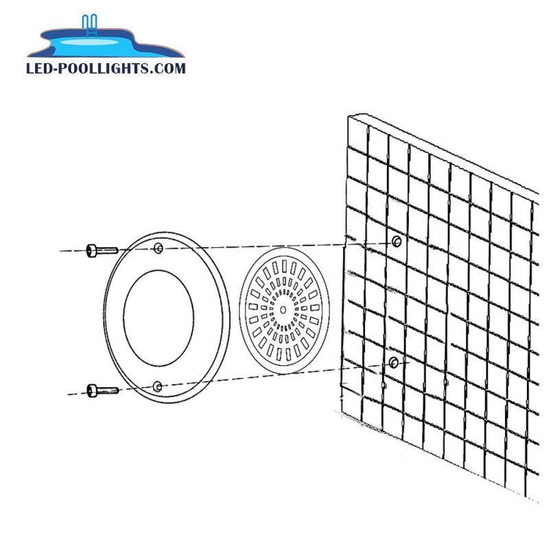 China Supplier 8mm Thickness 316ss Resin Filled Flat Underwater LED Pool Light