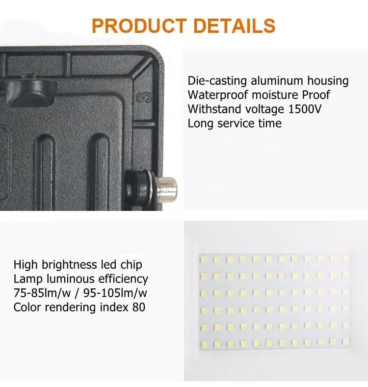 Dob AC100-265V 120degree Beam Angle Die-Casting Aluminum 200W Outdoor Floodlightings