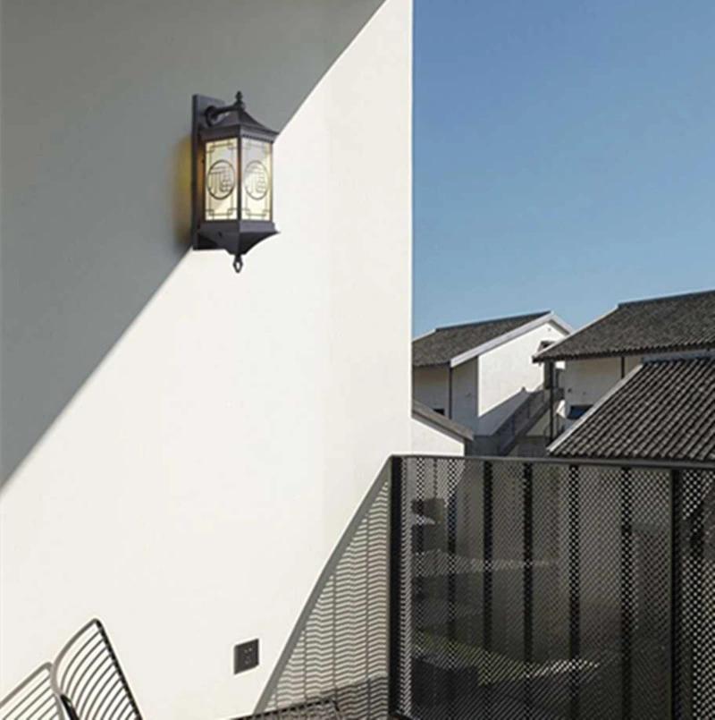 Modern New Chinese Outdoor Wall Lamp Waterproof Courtyard Outdoor Terrace Balcony Outside Wall Light (WH-HR-68)