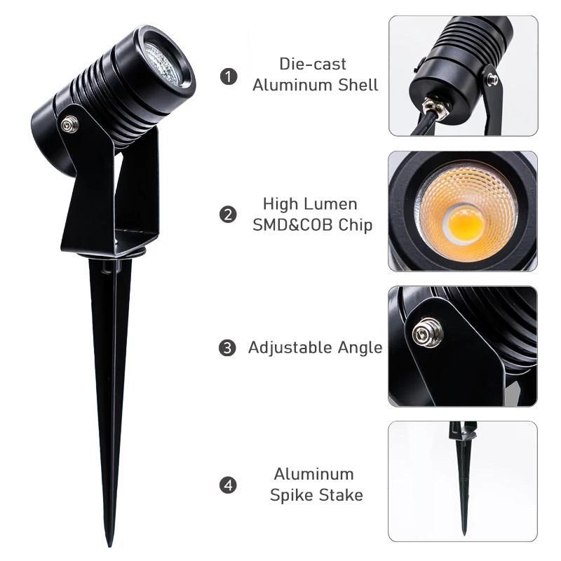 Hairolux IP65 IP66 Landscape Ground Spot COB 3W 5W 7W Waterproof Outdoor Spike LED Garden Lights