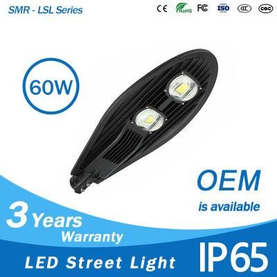 3 Years Warranty 150lm/W AC90V - 265V COB 60W LED Street Light