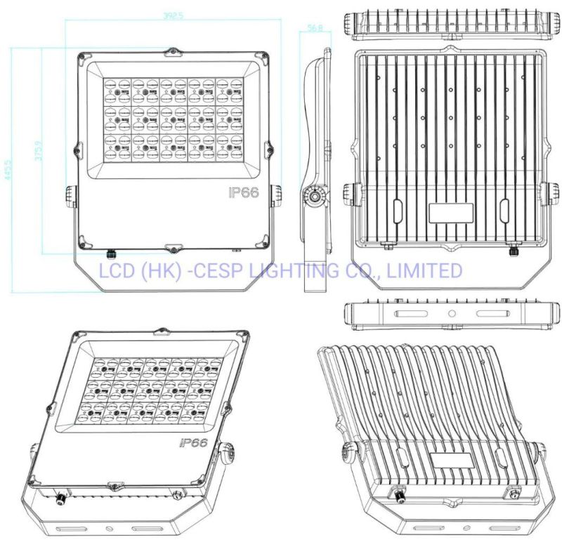 High Luminous 200W LED Flood Light Outdoor-4000K Bright White 29000lm 110V-277VAC CE RoHS SAA Listed IP66-Tennis Basketball Court LED Flood Lights Black-LED