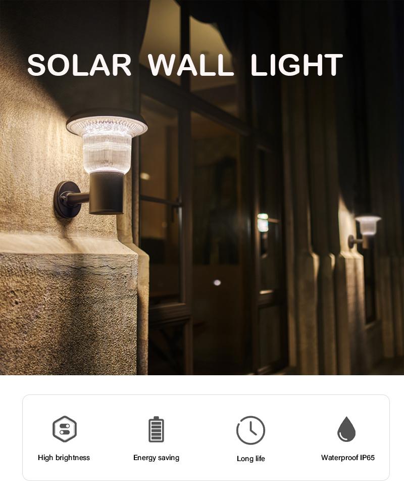 Wholesale Outdoor IP65 Waterproof 3000K 6000K Solar Wall Light with CE RoHS