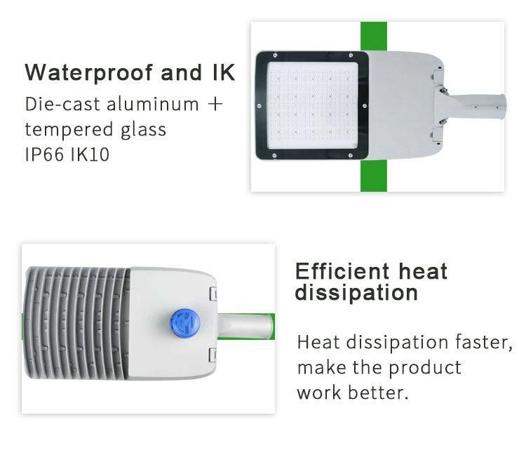High Efficiency IP66 Ik10 Outdoor Waterproof Die-Casting Aluminum 150W LED Street Light