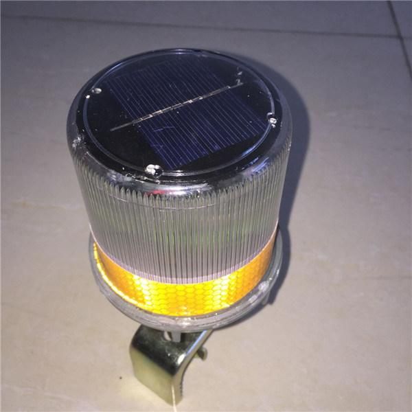 Traffic Cone Light Solar LED Warning Lamp with Metal Clip
