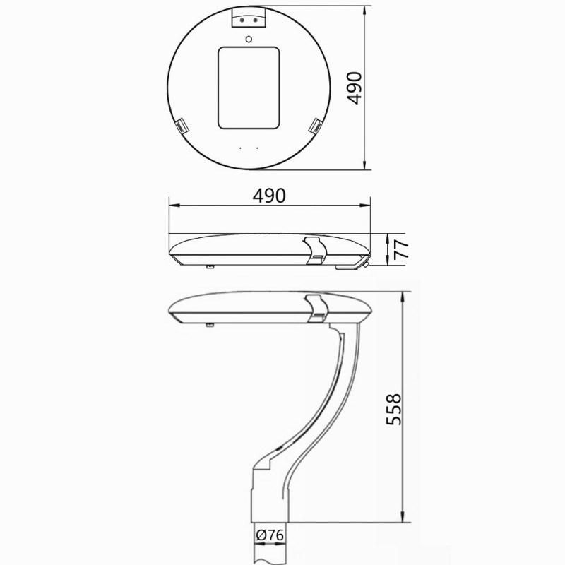 Outdoor IP65 Post Top Public LED Garden Light