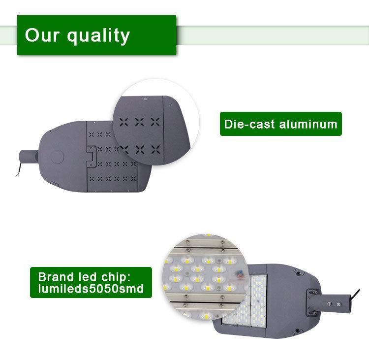 Die Casting Aluminum 5 Years Warranty Waterproof Photocell IP66 Ik10 150W LED Street Light