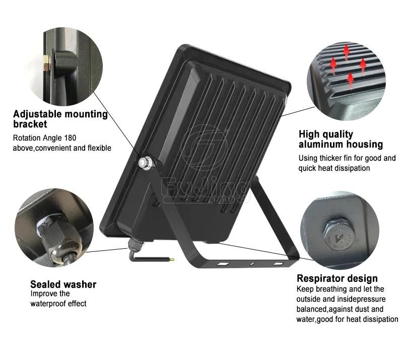 IP65 Waterproof Exterior LED Flood Light Die Cast Aluminum Housing Waterproof Outdoor LED Flood Light