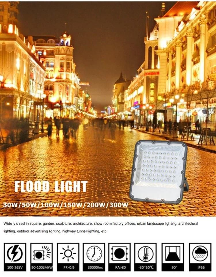 High Brightness SMD2835 Isolated AC100-265V 50W LED Flood Lighting for Garden Courtyard