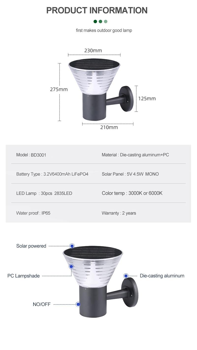 Professional Design Better Lighting Waterproof Outdoor LED Solar Wall Lamp Solar Power Station