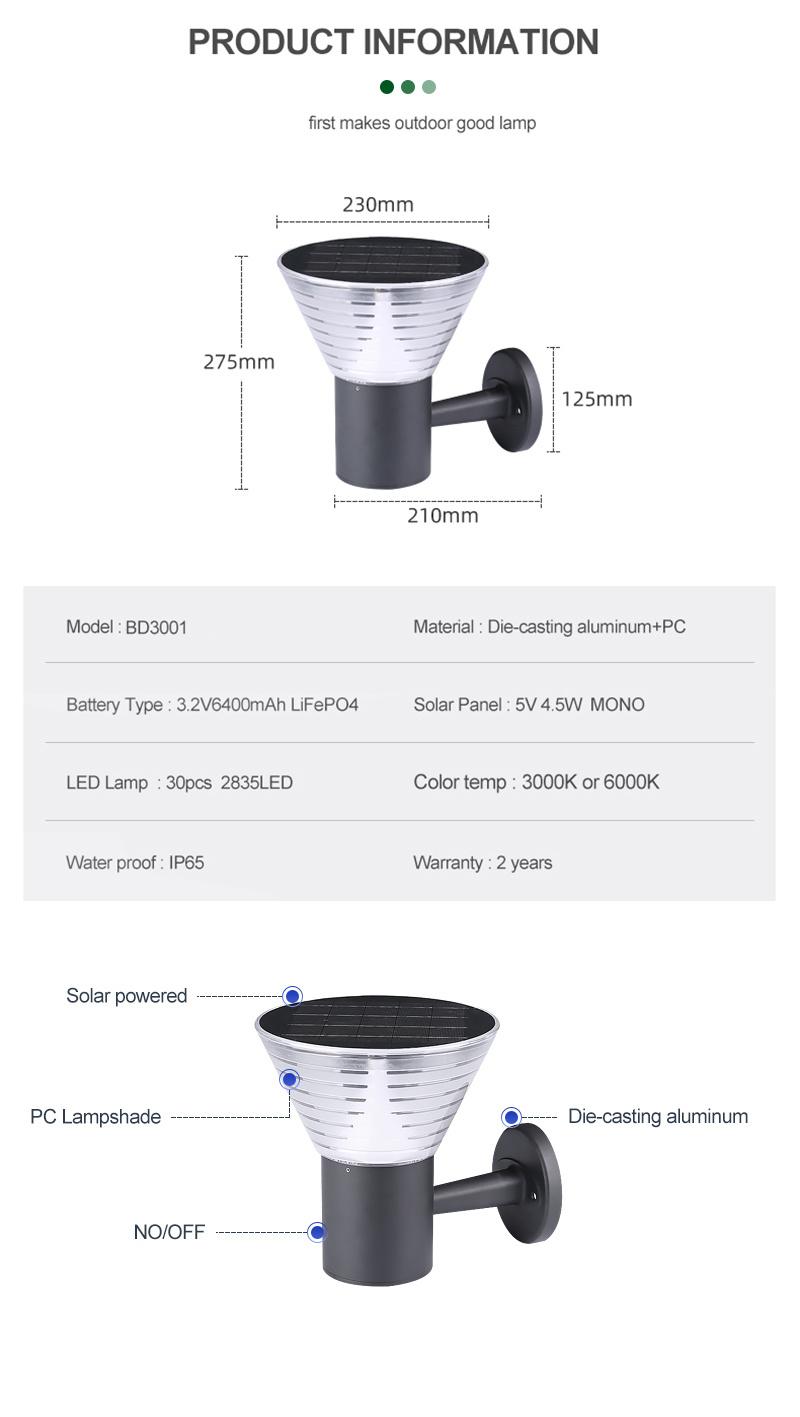 Professional Design Better Lighting Waterproof Outdoor LED Solar Wall Lamp Solar Power Station