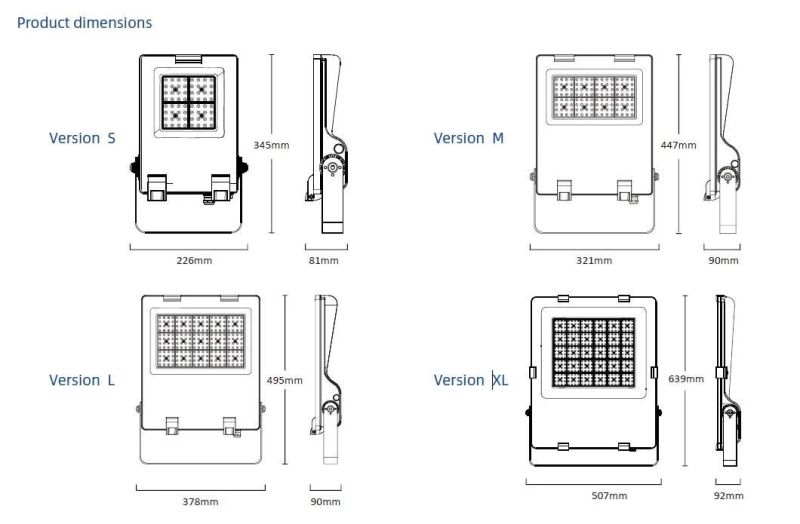 High Lumen Outdoor Stadium Lighting 400W LED Flood Light IP66