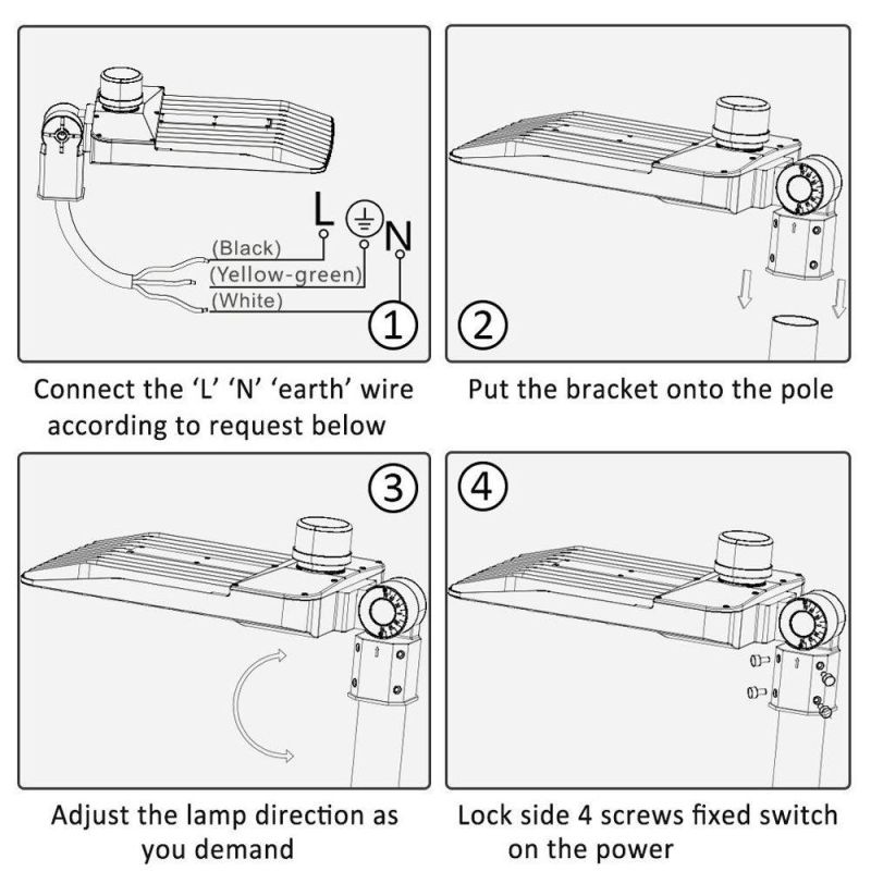 Motion Sensor Dusk to Dawn LED Street Light with Remote Control Waterproof for Parking Lot Stadium Garden Pathway