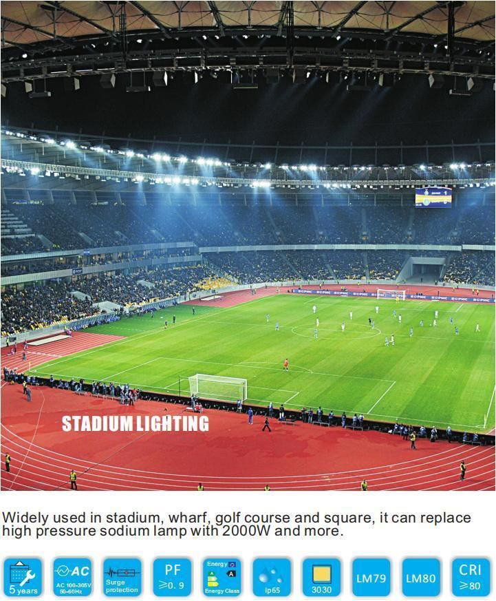 Gymnasium Stadium Light Outdoor Waterproof 1200W LED High Mast Light