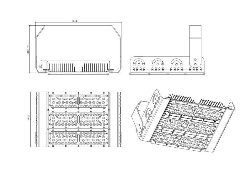 Chinoiserie 150W LED Flood Lamp with Good Thermal Dissipation LED Project Lamp