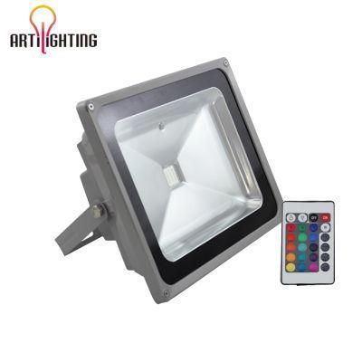 Garden Lighting Reflector Waterproof IP67 IP65 High Power 50W LED Flood Light RGB Lights with Remote Control