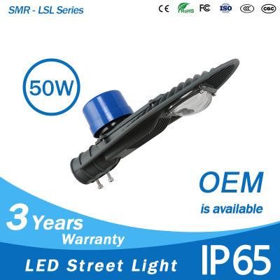 50 Watt IP65 Manufacturer Outdoor Waterproof Bridgelux COB LED Street Light