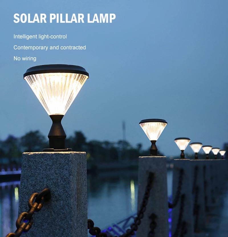 Competitive Price Wholesale Outdoor Garden Main Gate Post Solar Power LED Pillar Light 5W Solar Light