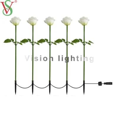 Outdoor Decoration Landscape RGB Christmas Rose Artificial DMX Flower Light